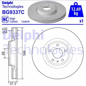 Вентильований гальмівний диск Delphi BG9337C