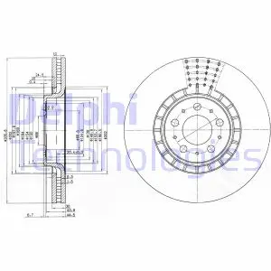 Вентилируемый тормозной диск delphi BG9783C