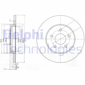 Задній гальмівний (тормозний) диск Delphi BG3663C