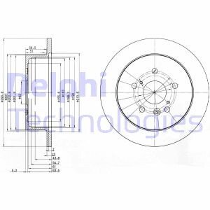 Задний тормозной диск delphi BG3779 на Тойота Авенсис версо