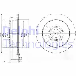Задній гальмівний (тормозний) диск Delphi BG3779