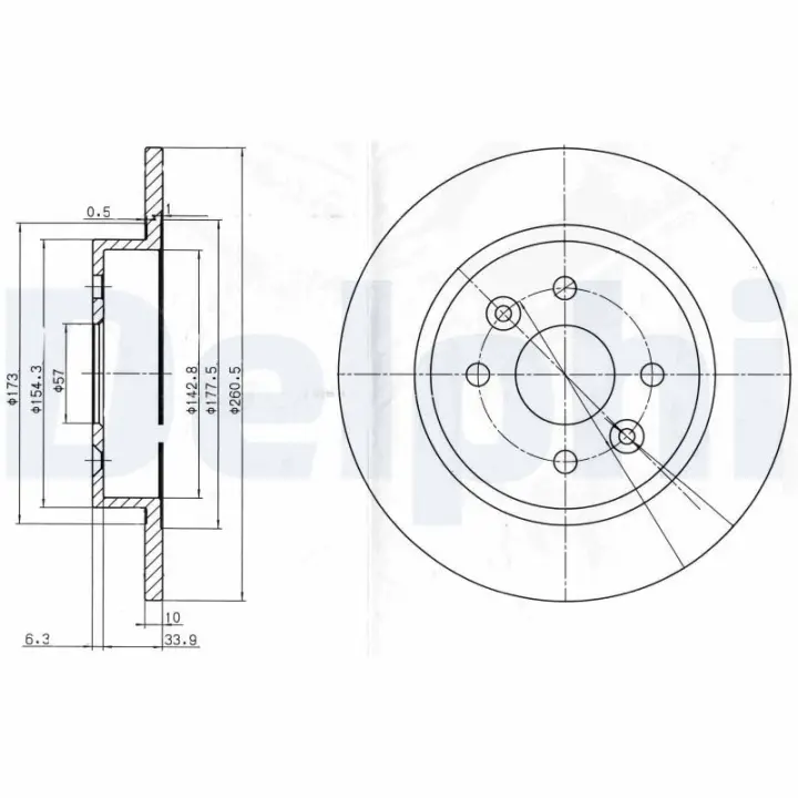 Задний тормозной диск delphi BG3804