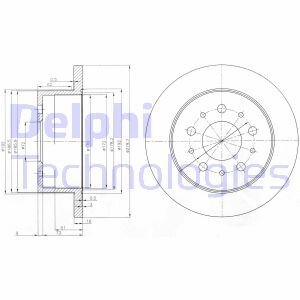 Задній гальмівний (тормозний) диск delphi BG3853