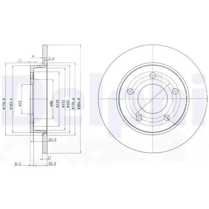 Задний тормозной диск delphi BG4025