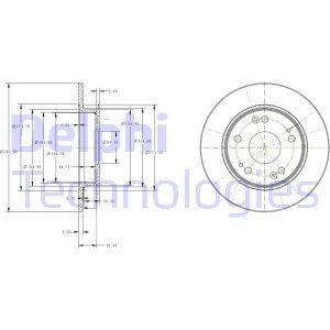 Задній гальмівний (тормозний) диск delphi BG4118C на Хонда Цивик 5d