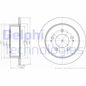 Задний тормозной диск delphi BG4220