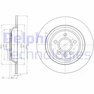 Задній гальмівний (тормозний) диск Delphi BG4239C