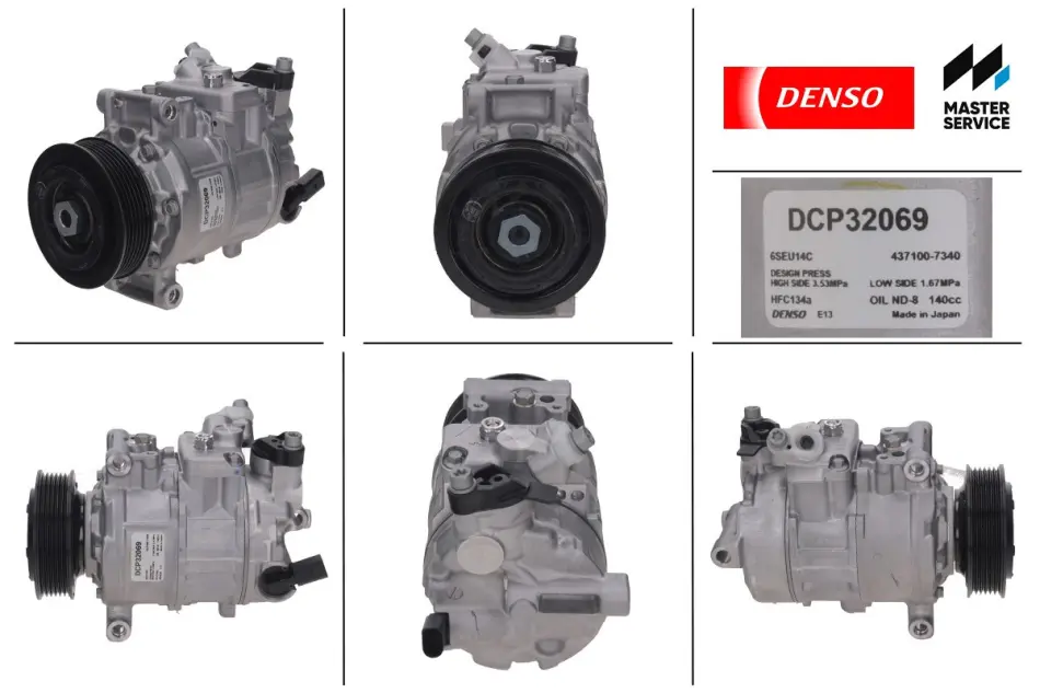 Компрессор новый VW MULTIVAN V (7HM, 7HN, 7HF, 7EF, 7EM, 7EN) 09-,TRANSPORTER V автобус (7HB, 7HJ denso DCP32069