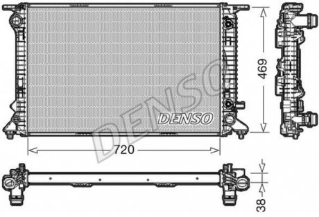 Радиатор AUDI/PORSCHE A4/A5/Q5/Macan \\2,7-3,0TDI/3,0-3,2TFSI ""07-17 denso ""DRM02023"