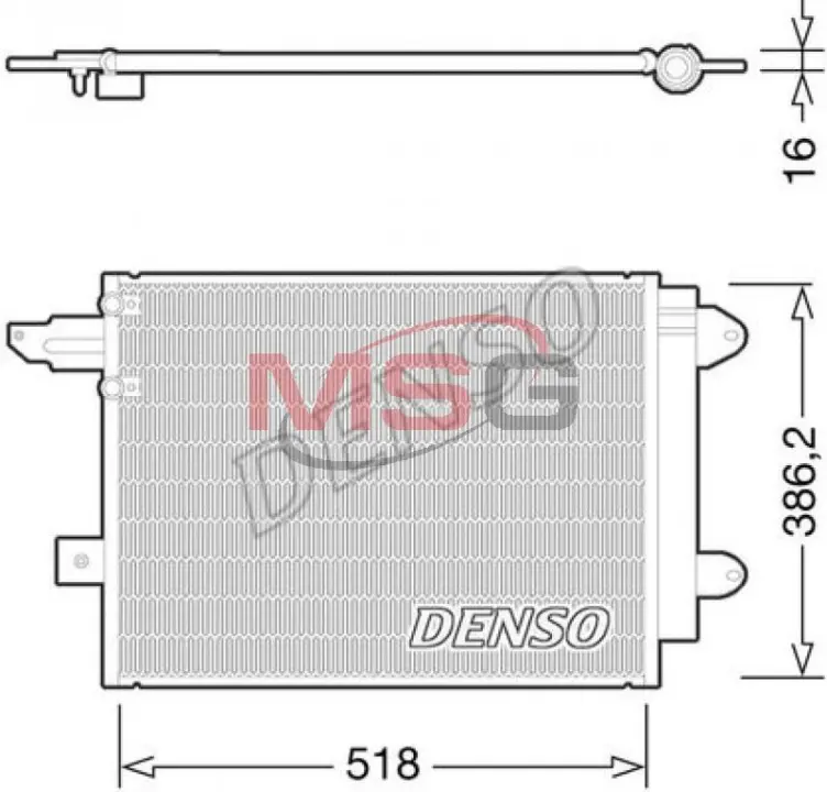 Радиатор кондиционера AUDI A4 (8E2, B6) 00-04, A4 (8EC, B7) 04-08, A4 Avant (8E5, B6) 01-04 Denso DCN02005 (фото 1)