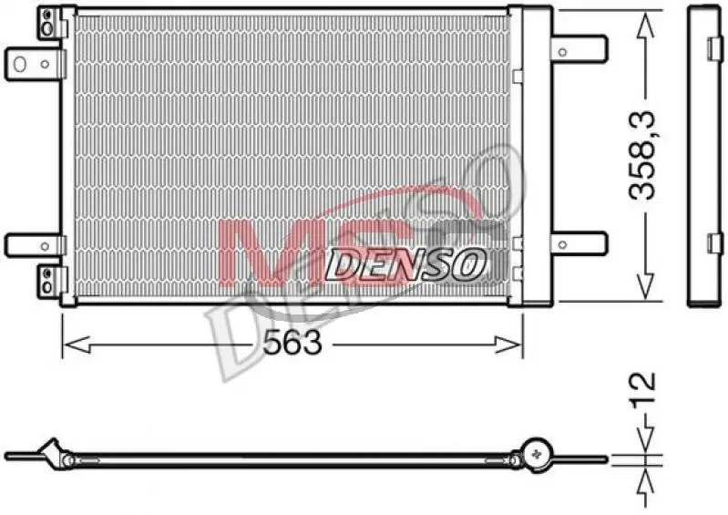 Радиатор кондиционера CITROEN BERLINGO (K9) 18-, BERLINGO (K9) 18-, BERLINGO (B9) 16- Denso DCN21032 (фото 1)