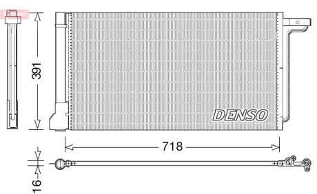 Радиатор кондиционера FORD C-MAX II 10-, FOCUS III 11-, FOCUS III Turnier 11-, FOCUS III седан 11- denso DCN10028