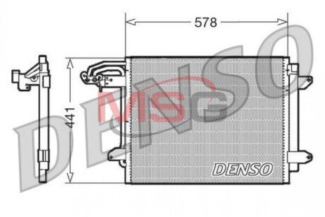 Радиатор кондиционера VW CADDY III универсал (2KB, 2KJ, 2CB, 2CJ) 04-15 denso DCN32030 на Фольксваген Жук (beetle)