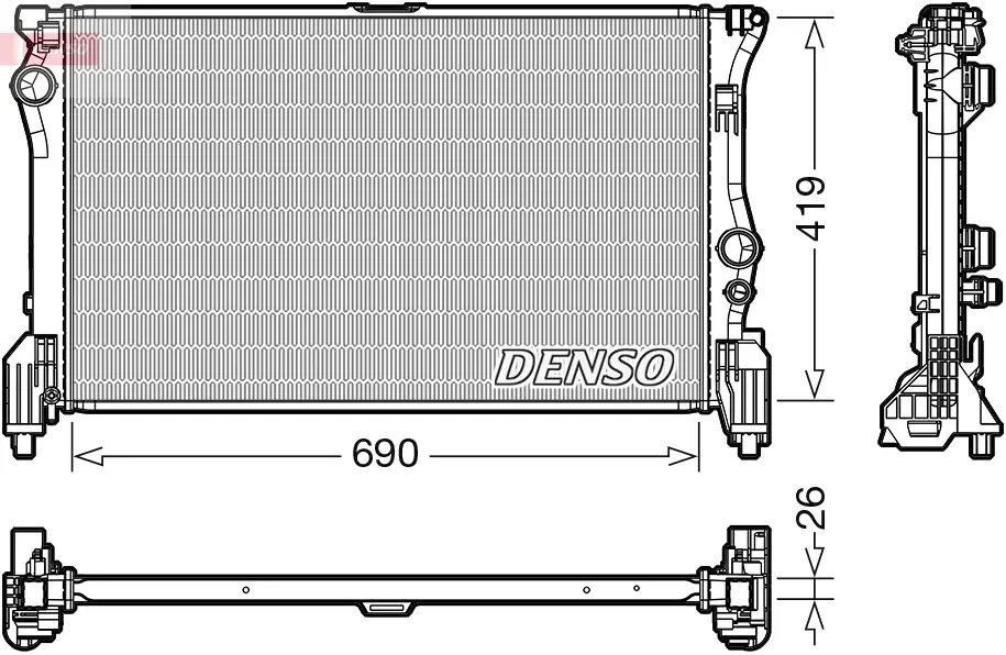 Радиатор охлаждения двигателя denso DRM17112