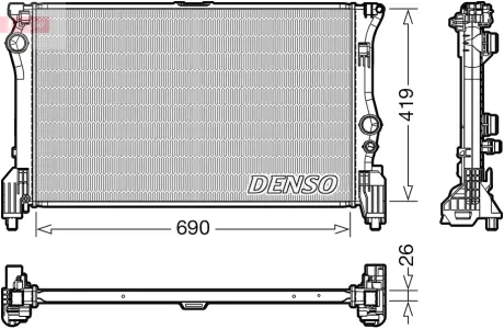 Радиатор охлаждения двигателя denso DRM17112