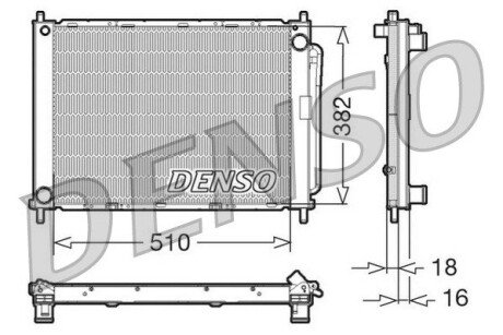 Радиатор охлаждения двигателя denso DRM23100