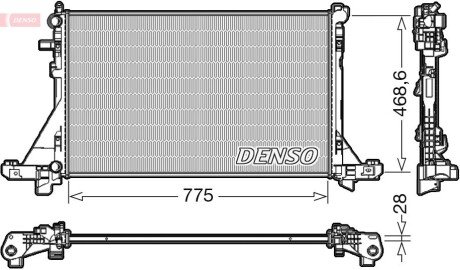 Радиатор охлаждения двигателя denso DRM23112