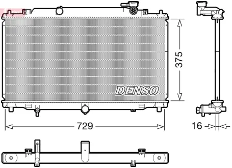 Радіатор охолодження двигуна denso DRM44048