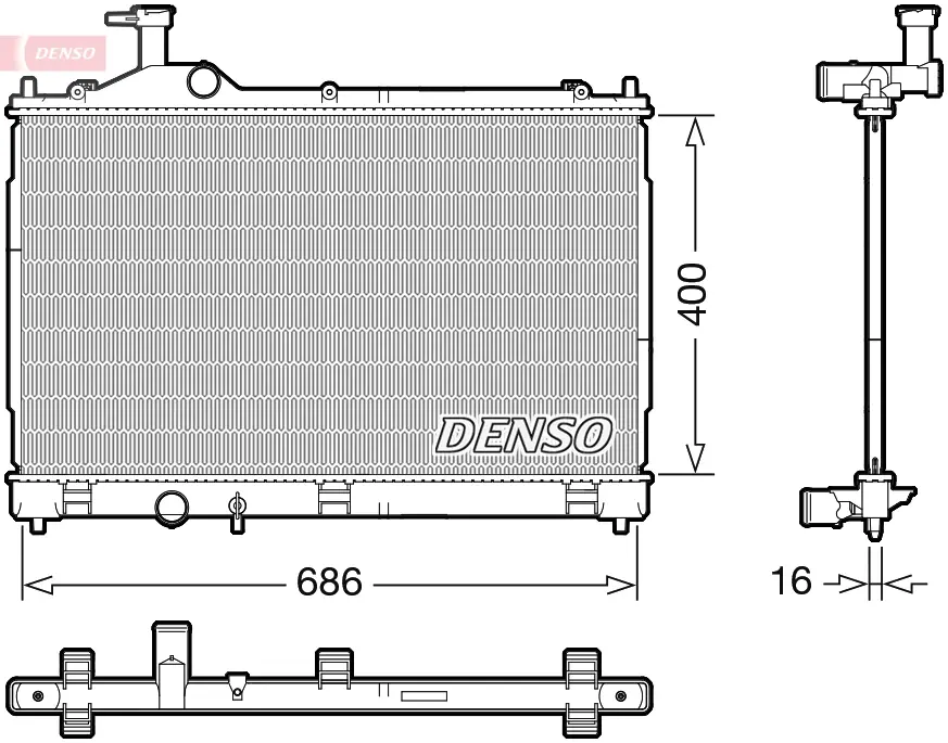 Радиатор охлаждения двигателя denso DRM45056
