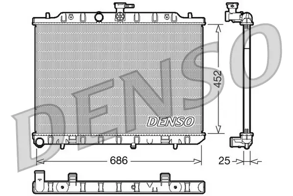 Радиатор охлаждения двигателя denso DRM46007