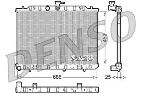 Радиатор охлаждения двигателя denso DRM46007