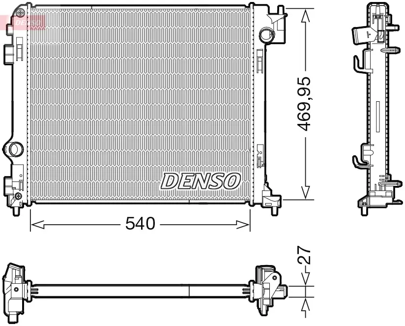 Радиатор охлаждения двигателя denso DRM46065
