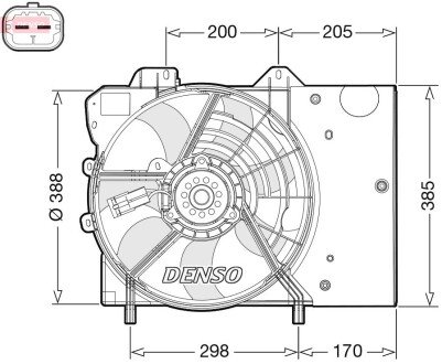 Вентилятор охлаждения радиатора denso ""DER21024" на Ситроен С3 пикассо