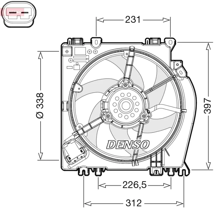 Вентилятор охолодження NISSAN Note 2006 - 2012 Denso DER46002 (фото 1)