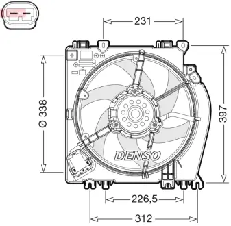 Вентилятор охолодження NISSAN Note 2006 - 2012 Denso DER46002