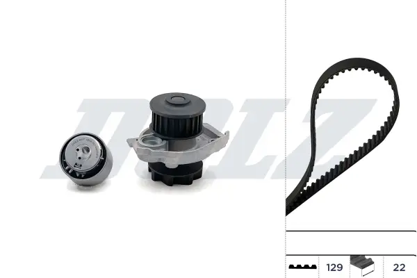 FIAТ К-кт ГРМ (помпа+ремень + ролик) Doblo 1.2, 1.4 DOLZ KD060