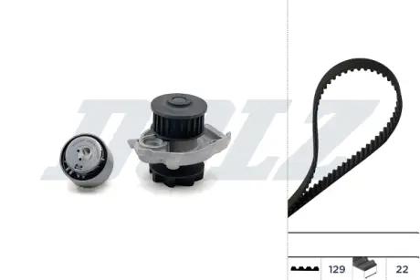 FIAТ К-кт ГРМ (помпа+ремень + ролик) Doblo 1.2, 1.4 DOLZ KD060 Фиат Линеа