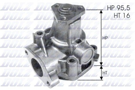 FIAT Помпа воды Croma,Lancia Thema,Delta,Kappa 2.0 16V 86- dolz L-155 на Фиат Типо