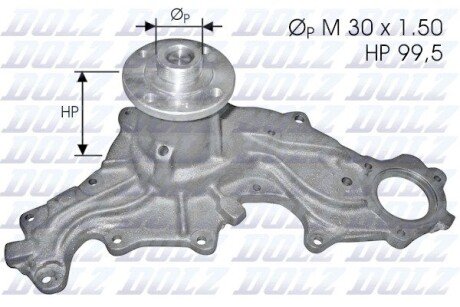 FORD Помпа воды Sierra V6 2.0,2.3,2.8 84- dolz F-120 на Форд Скорпио 1