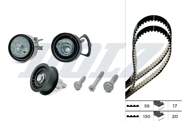 К-кт. ГРМ (2шт. рем.+3шт.ролик+крепление) SKODA Fabia 1.4 DOLZ SKD080