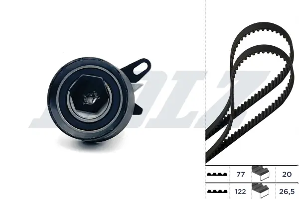 К-кт. ГРМ (2шт.рем.+ролик+крепление) VW T4 2.4d DOLZ SKD087