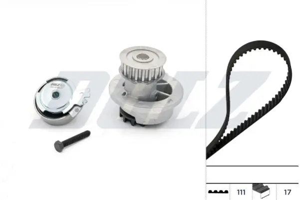 OPEL К-т ГРМ (помпа+ремень+ролик+крепление) 1,2-2,2: Astra F, Vectra, Corsa, Combo DAEWOO DOLZ KD021