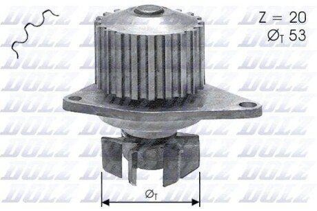 Насос системы охлаждения dolz C110 на Пежо 207