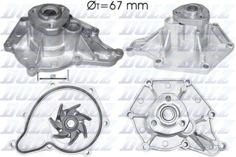 Помпа водяна dolz A213 на Porsche Cayenne