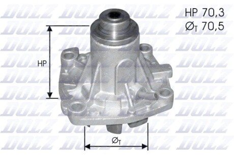 Водяна помпа Alfa Romeo/Ford Scorpio/Chrysler Voyager I 2.5 TD 95- dolz A131ST на Форд Скорпио 1