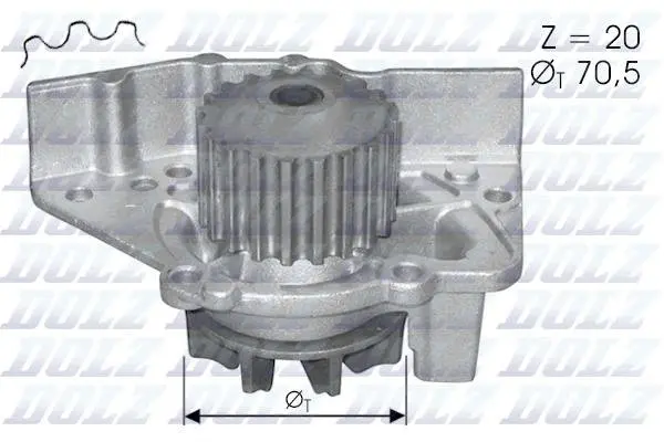 Водяна помпа Citroen Xantia 1,9D/1,9Td 94-, Xsara 1,9D/1,9Td 97- Peugeot 306/406 1,9D/1,9Td 94- DOLZ C119