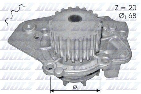 Водяной насос dolz N206 на Пежо 309