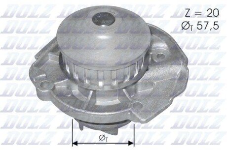 Водяной насос dolz S161 на Фиат Уно