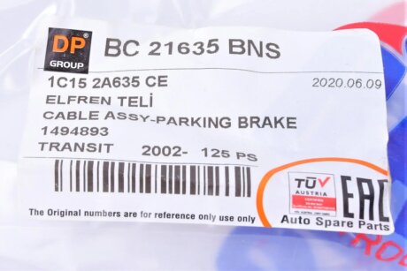 Трос ручника dp group BC21635BNS