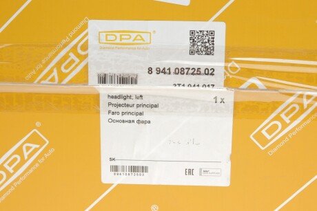 Передняя фара dpa 89410872502