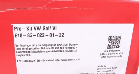 Пружина с занижением eibach E10850220122