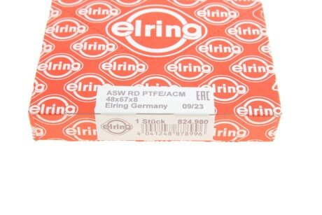 SSANGYONG Сальник к/вала 48x67x8 мм ACTYON I 2.0 Xdi, KORANDO 2.0 e-XDi 12- elring 824980