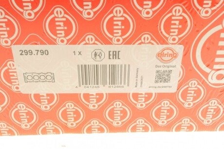 Прокладка, головка цилиндра VAG 3,0 TDI цил. 1-3, отв.3, 1,68 мм elring 299790