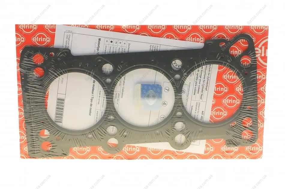 Прокладка головки блока VAG 2.5V6 TDI AFB/AKN/BAU (3CYL) 2R 1.15MM (пр-во) elring 447482