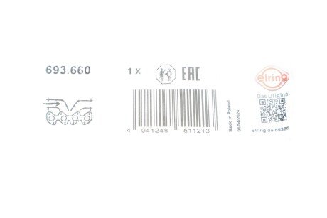 Прокладка выпускного коллектора elring 693660