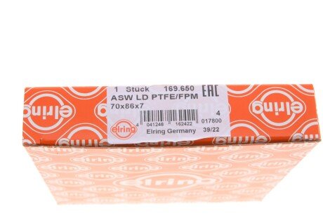 Сальник коленвала передний elring 169650